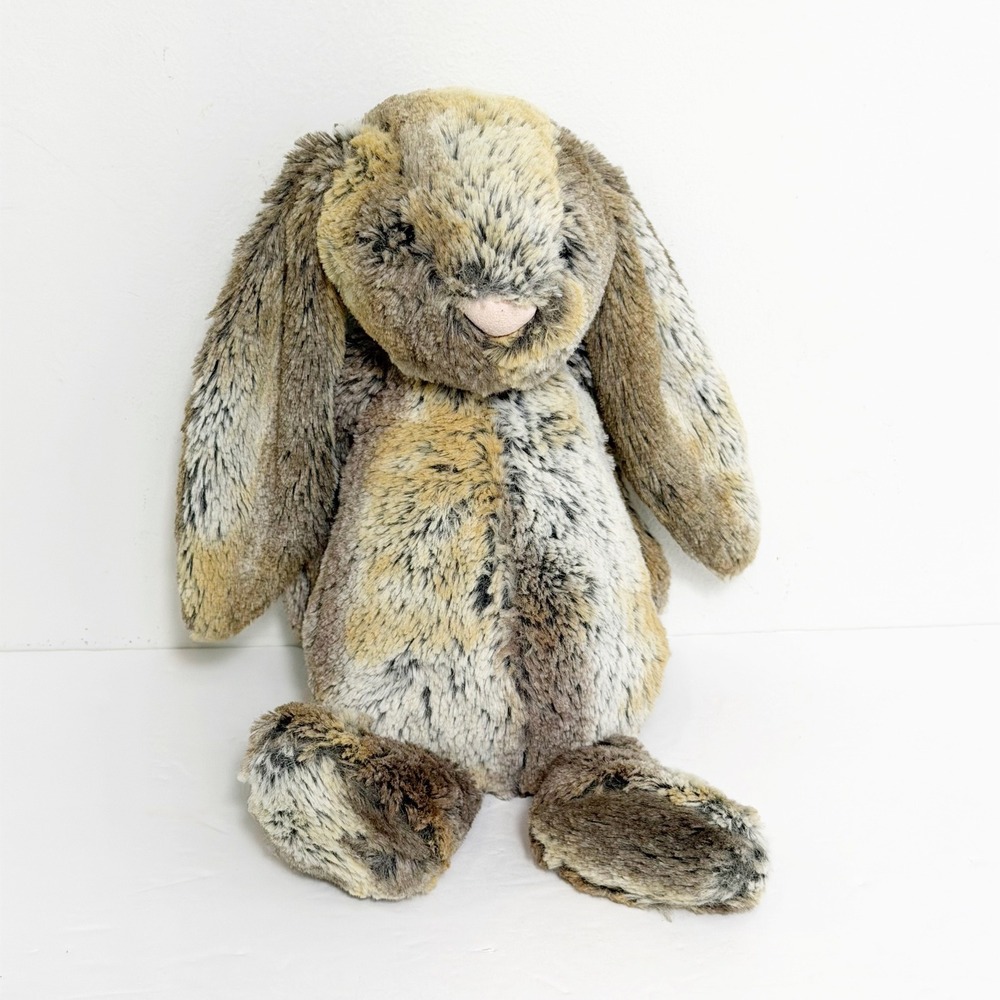Jellycat Bashful Cottontail Woodland Bunny Medium Brown Mottled Plush Toy